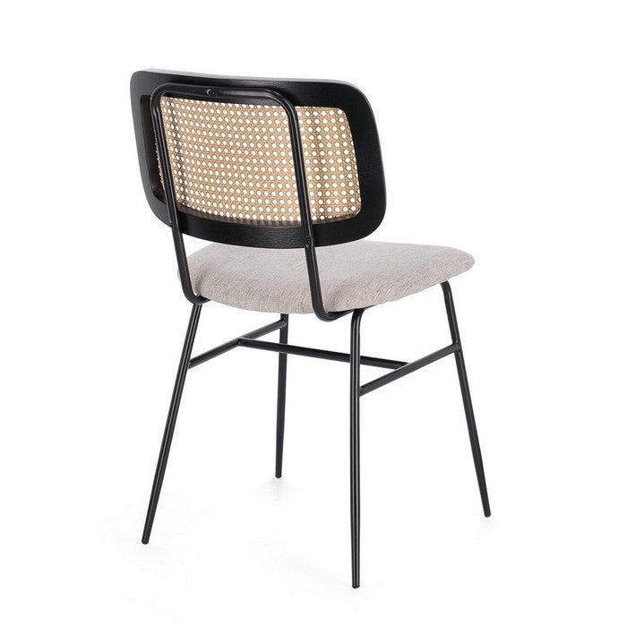 Sedia in acciaio con schienale rattan - Glenna - BIZZOTTO - 34260886290648