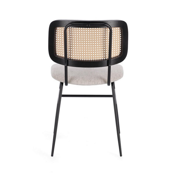 Sedia in acciaio con schienale rattan - Glenna - BIZZOTTO - 34260886618328