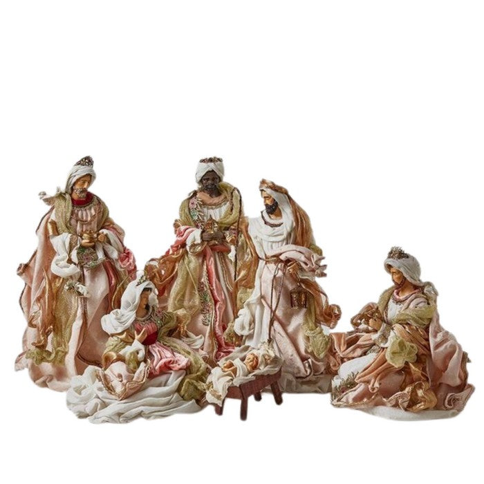 Natività natalizia in tessuto con Re Magi 6 pezzi 46 cm - EDG - 62801608016250