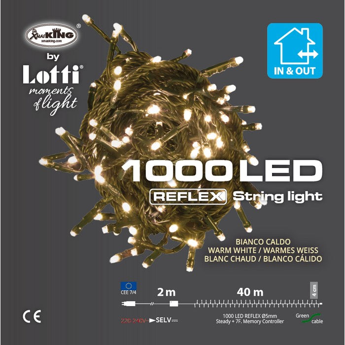 Catena lineare di 1000 luci a LED per decorazione natalizia - LOTTI - 63027499827578