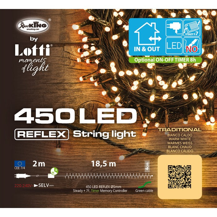 Catena lineare di 450 luci a LED per decorazione natalizia - LOTTI - 63027524632954