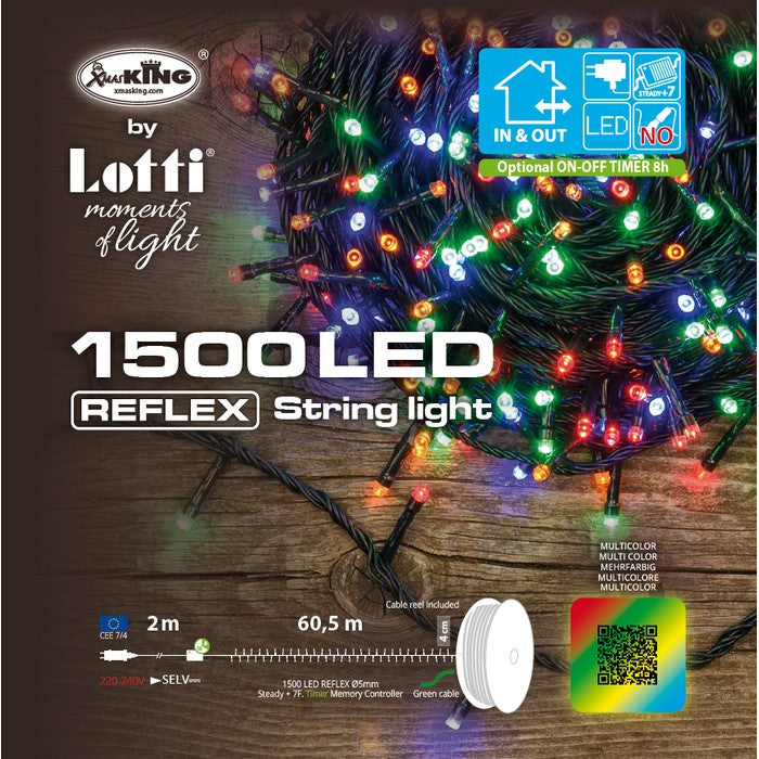 Catena lineare di 1500 luci a LED per decorazione natalizia - LOTTI - 63027515785594