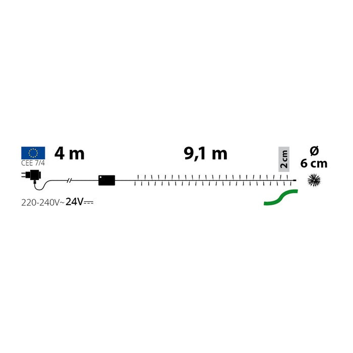 Catena lineare a nastro con 432 luci a LED per decorazione natalizia - LOTTI - 63027569000826