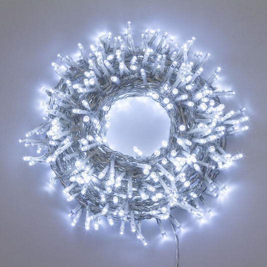 Catena lineare a nastro con 720 luci a LED per decorazione natalizia filo bianco - LOTTI - 63027590234490