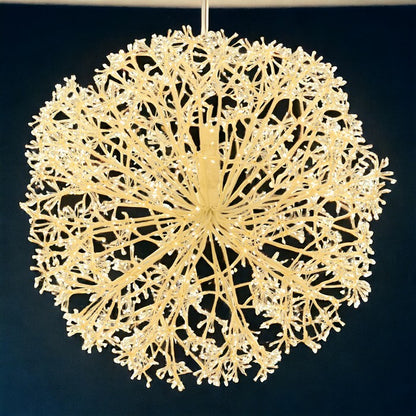 Ramo sfera con ciuffi LED per decorazione natalizia 80 cm