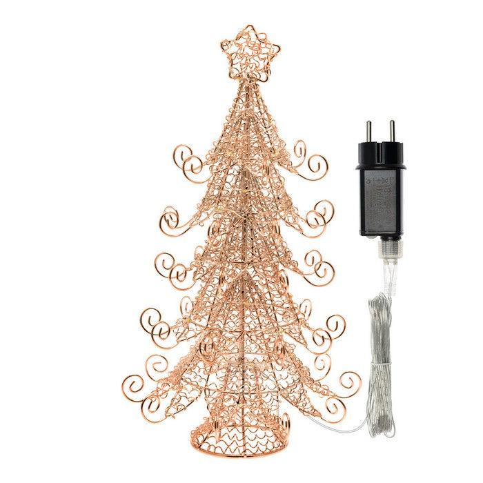 Albero di Natale abete in metallo con micro LED - LOTTI - 63027624771962