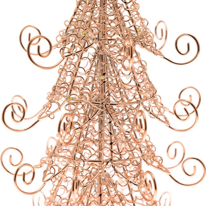 Albero di Natale abete in metallo con micro LED - LOTTI - 63027624870266