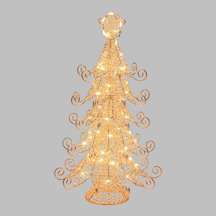 Albero di Natale abete in metallo con micro LED - LOTTI - 63027625197946