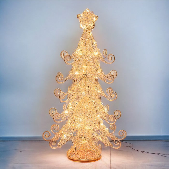 Albero di Natale abete in metallo con micro LED - LOTTI - 63027625525626