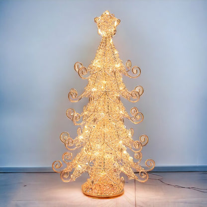 Albero di Natale abete in metallo con micro LED