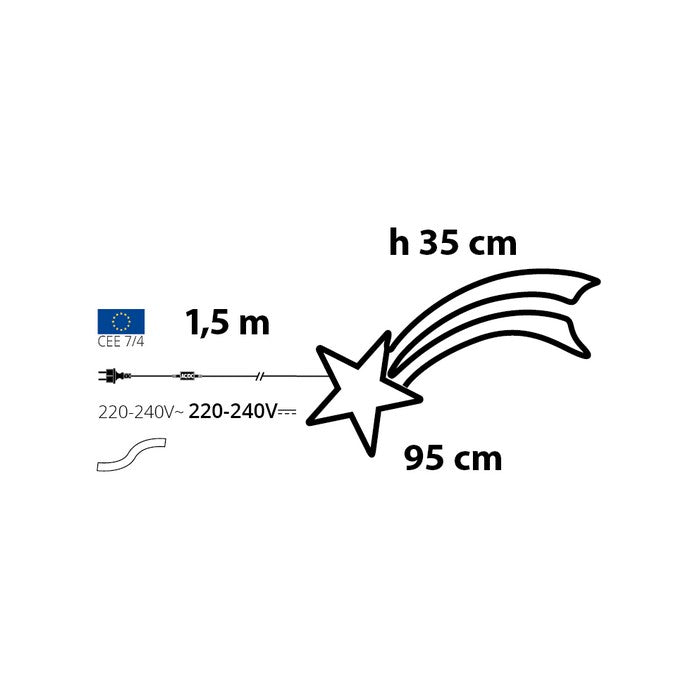 Stella cometa con coda con 480 LED neon bifacciale - LOTTI - 63027631980922