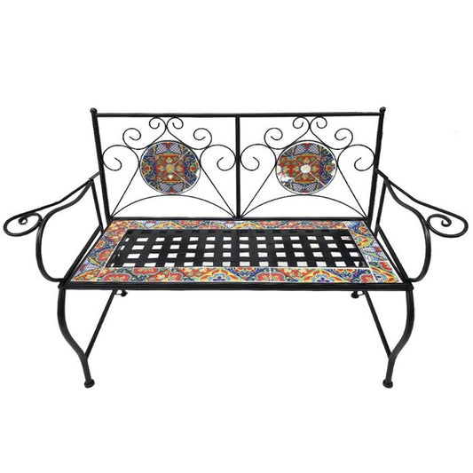 Panchina da giardino in metallo  con mosaico - Trapani - BEST - 