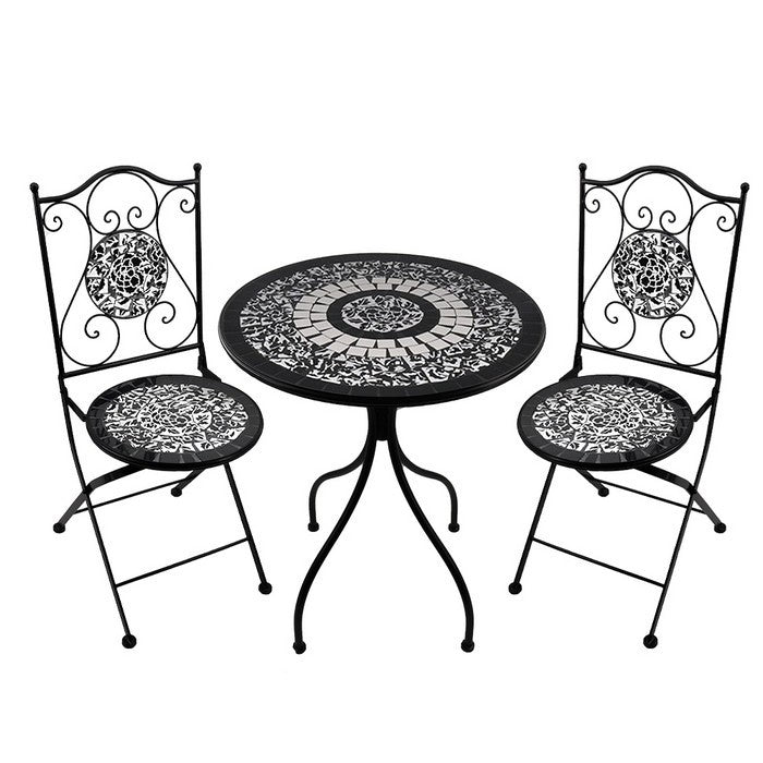 Set tavolo con sedie pieghevoli in metallo con mosaico - Stromboli - BEST - 34505814966488