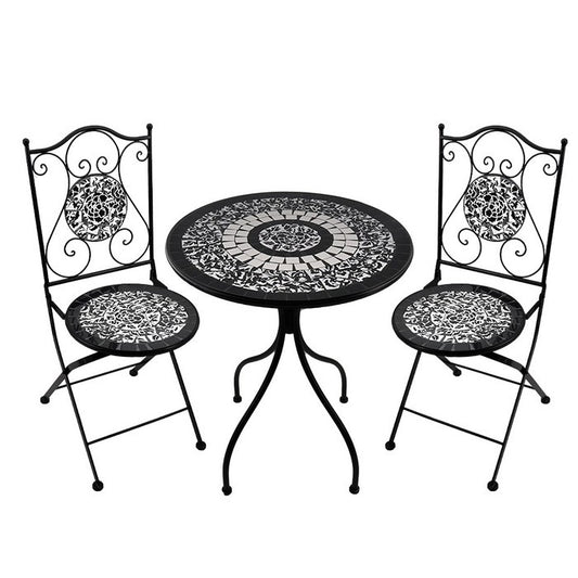 Set tavolo con sedie pieghevoli in metallo con mosaico - Stromboli - BEST - 34505815064792