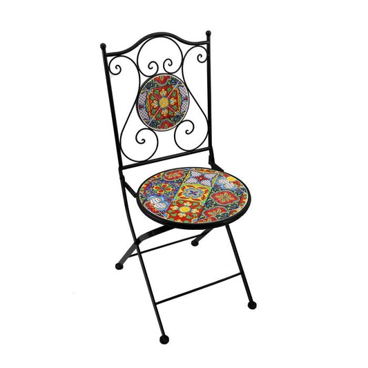 Set tavolo con sedie pieghevoli in metallo con mosaico - Trapani - BEST - 34505818112216