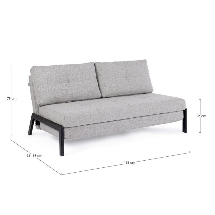 Divano letto scandinavo in tessuto con struttura in acciaio - Hayden - BIZZOTTO - 34382059667672