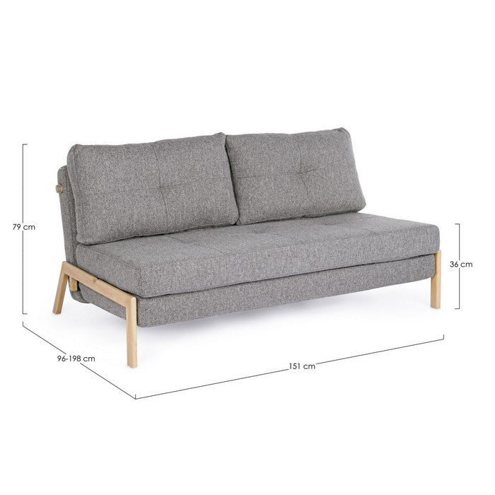 Divano letto scandinavo in tessuto con struttura in acciaio - Hayden - BIZZOTTO - 34382061469912