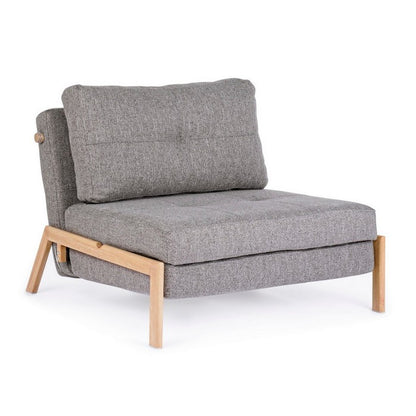 Divano letto scandinavo in tessuto con struttura in acciaio - Hayden