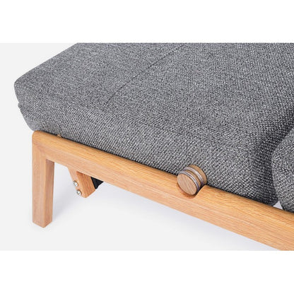 Divano letto scandinavo in tessuto con struttura in acciaio - Hayden