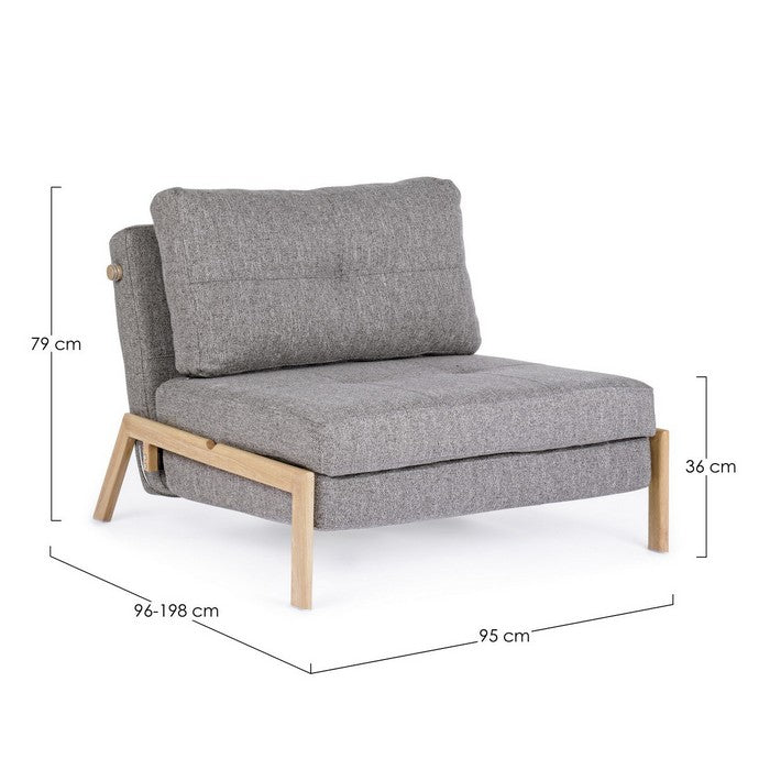 Divano letto scandinavo in tessuto con struttura in acciaio - Hayden - BIZZOTTO - 34382063534296