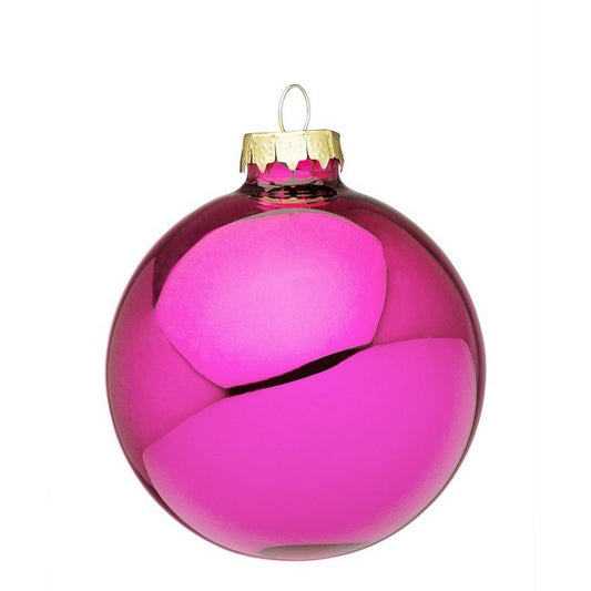 Palla di Natale in vetro magenta lucido - BIZZOTTO - 35962597212376