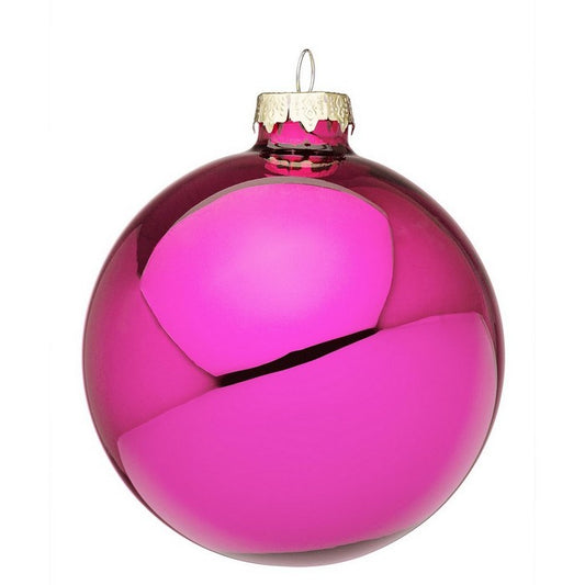 Palla di Natale in vetro magenta lucido - BIZZOTTO - 35962597212376