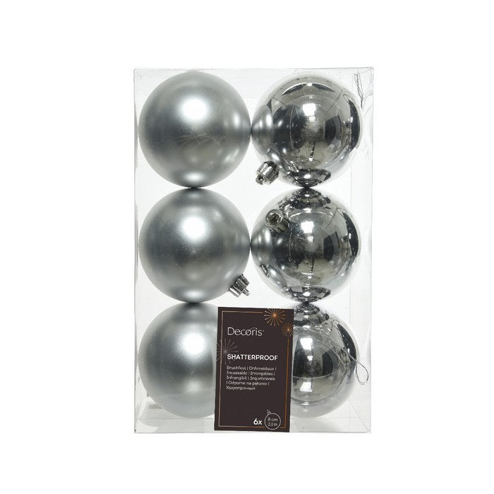 Set 6 palline di Natale in plastica 8 cm - KAEMINGK - 63421008249210