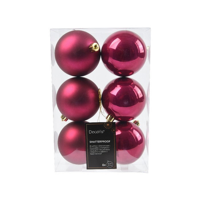 Set 6 palline di Natale in plastica 8 cm - KAEMINGK - 63421012771194