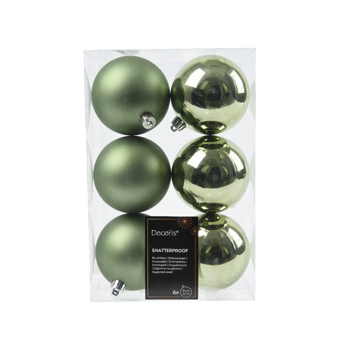 Set 6 palline di Natale in plastica 8 cm - KAEMINGK - 63421014147450