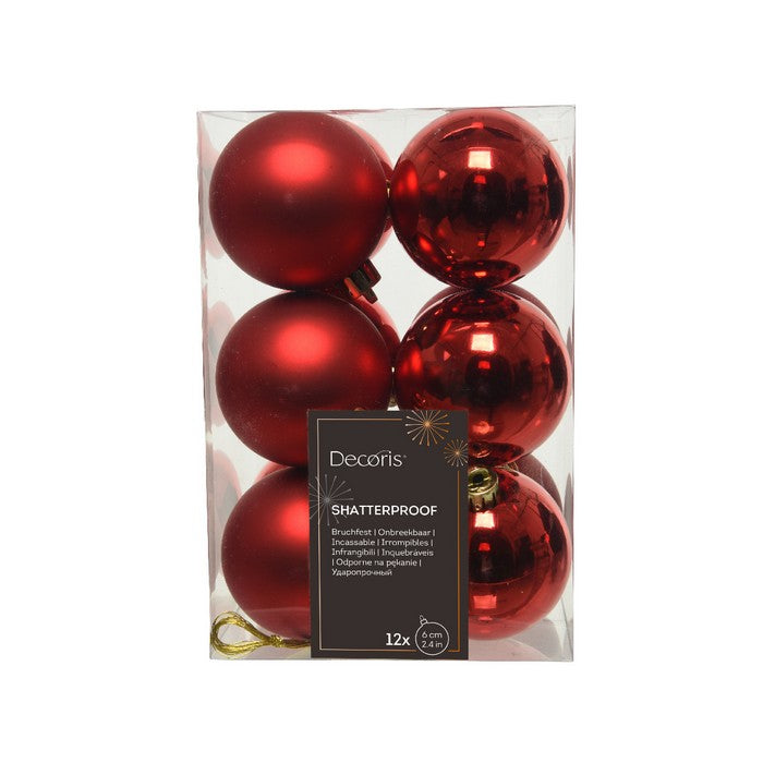 Set 12 palline di Natale in plastica 6 cm - KAEMINGK - 63421021225338