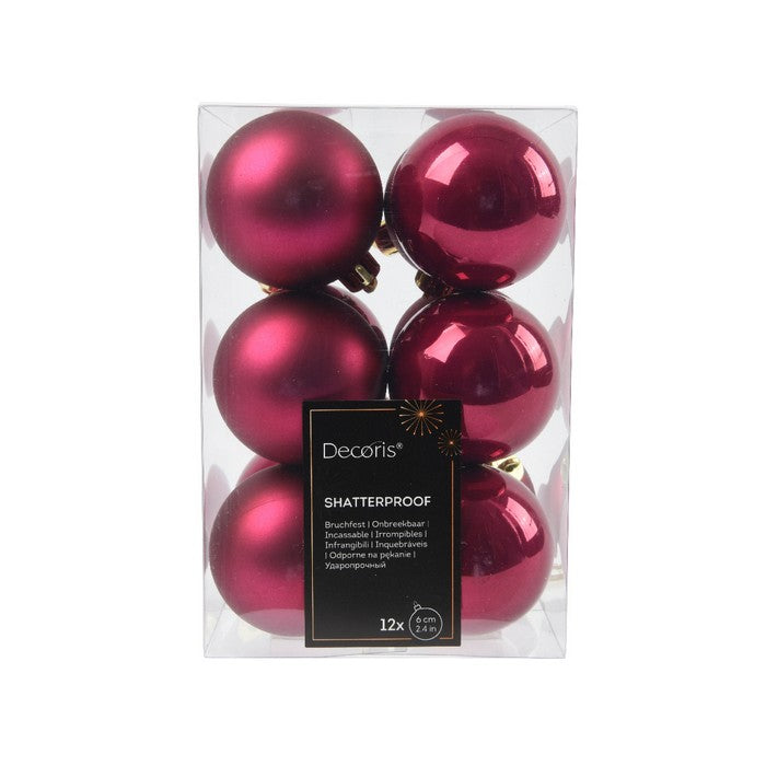 Set 12 palline di Natale in plastica 6 cm - KAEMINGK - 63421023715706