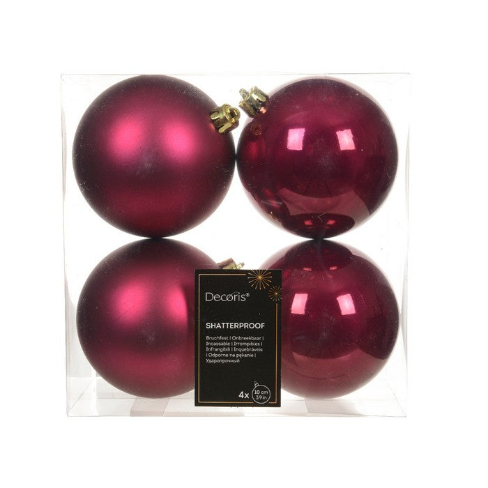 Set 4 palline di Natale in plastica 10 cm - KAEMINGK - 63421038559610