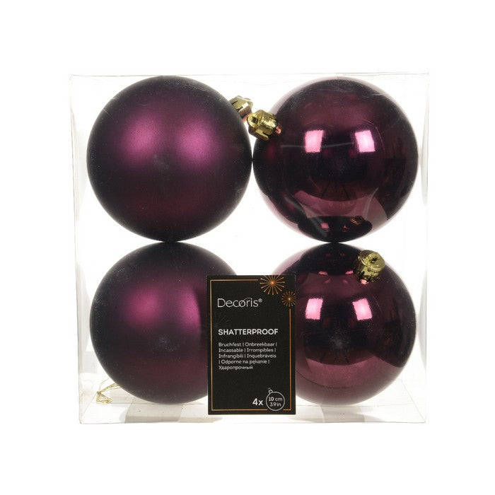 Set 4 palline di Natale in plastica 10 cm - KAEMINGK - 63421040296314