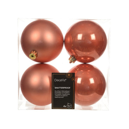 Set 4 palline di Natale in plastica 10 cm