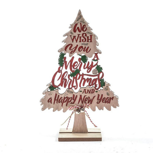 Albero di Natale in legno per decorazione natalizia 29 cm - MERCURY - 