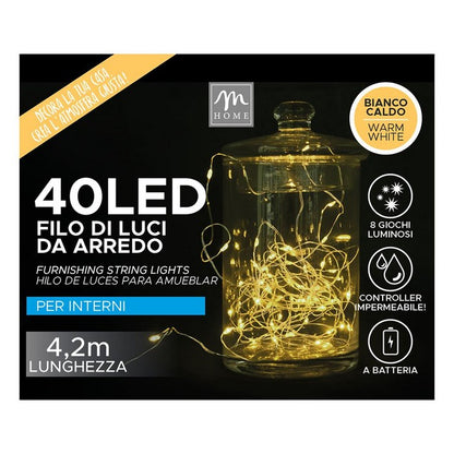 Filo di luci 40 LED per decorazione d'arredo