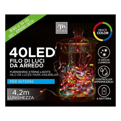 Filo di luci 40 LED per decorazione d'arredo