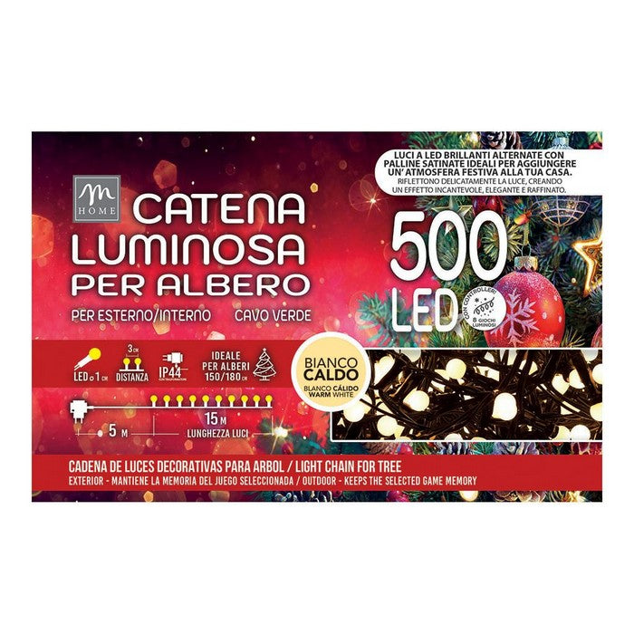 Filo 500 luci a LED microsatinate per decorazione natalizia interno/esterno - MERCURY - 62605151240570