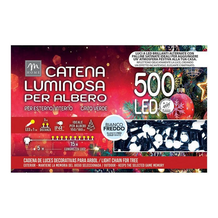 Filo 500 luci a LED microsatinate per decorazione natalizia interno/esterno - MERCURY - 62605151895930