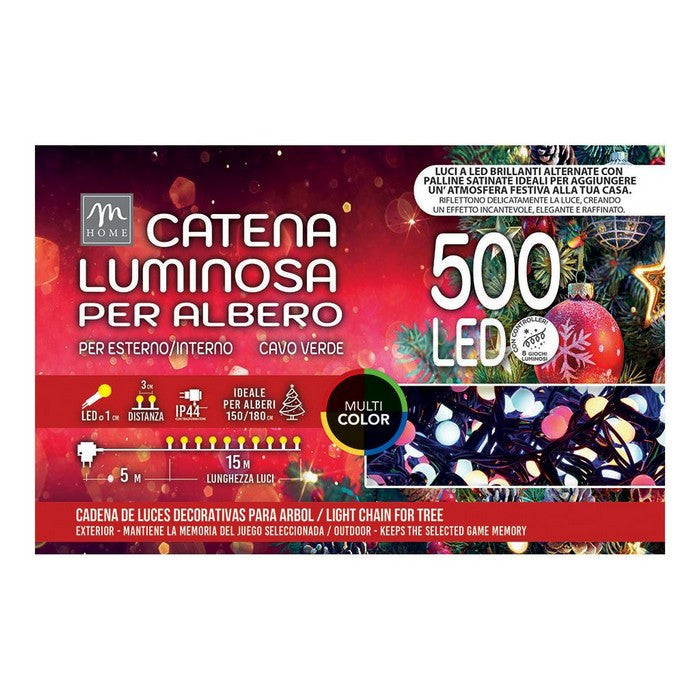 Filo 500 luci a LED microsatinate per decorazione natalizia interno/esterno - MERCURY - 62605152485754