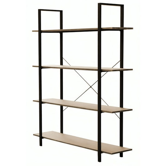 Libreria industrial con 4 ripiani in metallo e legno - BEST - 63637832237434