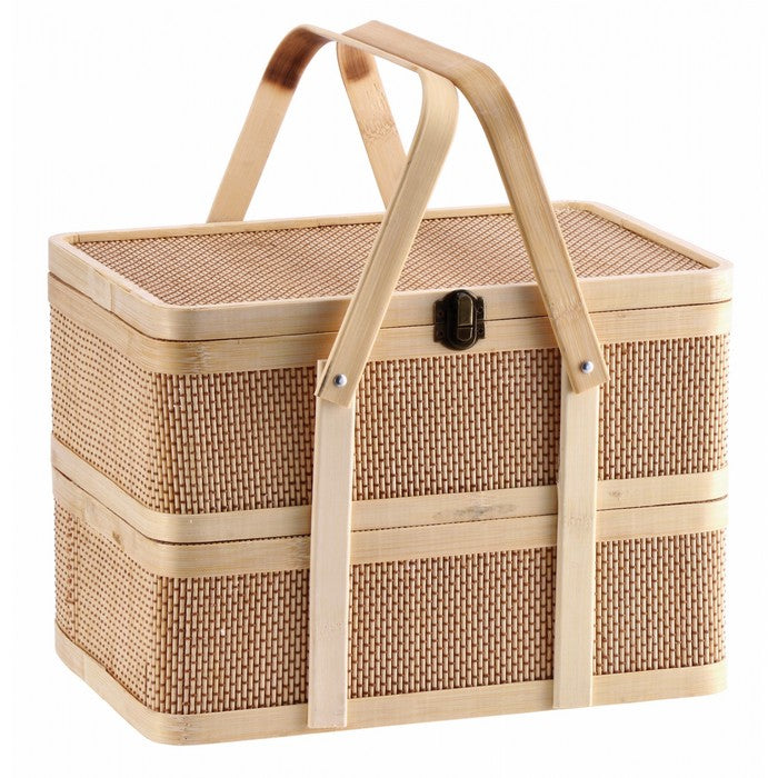 Cestino doppio in bamboo con manici - AD TREND - 63845835506042