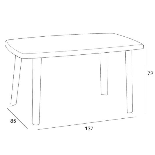 Tavolo da giardino in polipropilene 135x87 cm - Cayman - BICA - 34318785708248