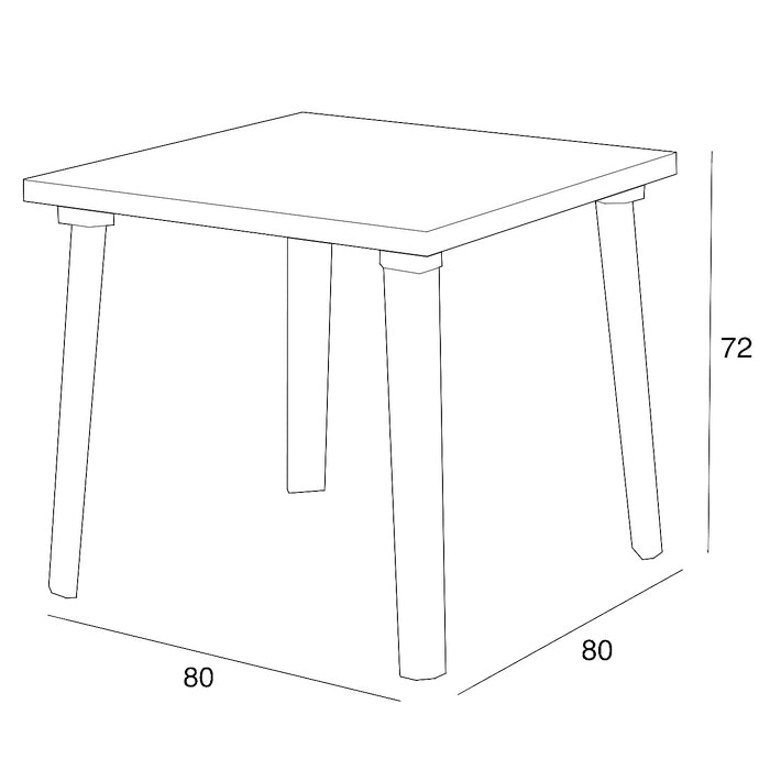 Tavolo quadrato da giardino in polipropilene 80x80 cm - Weekend - BICA - 34272502153432