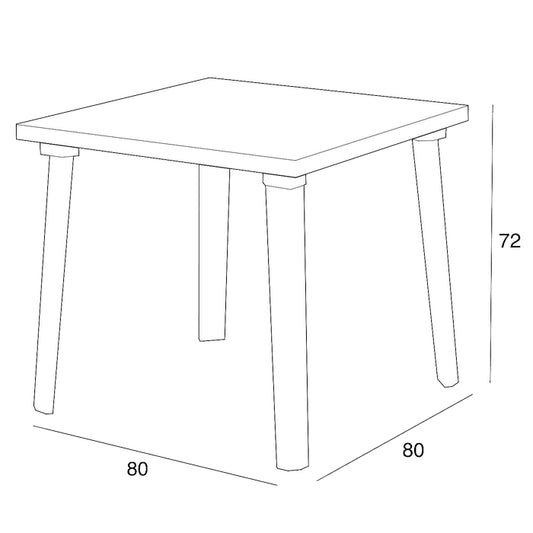 Tavolo quadrato da giardino in polipropilene 80x80 cm - Weekend - BICA - 34272502153432