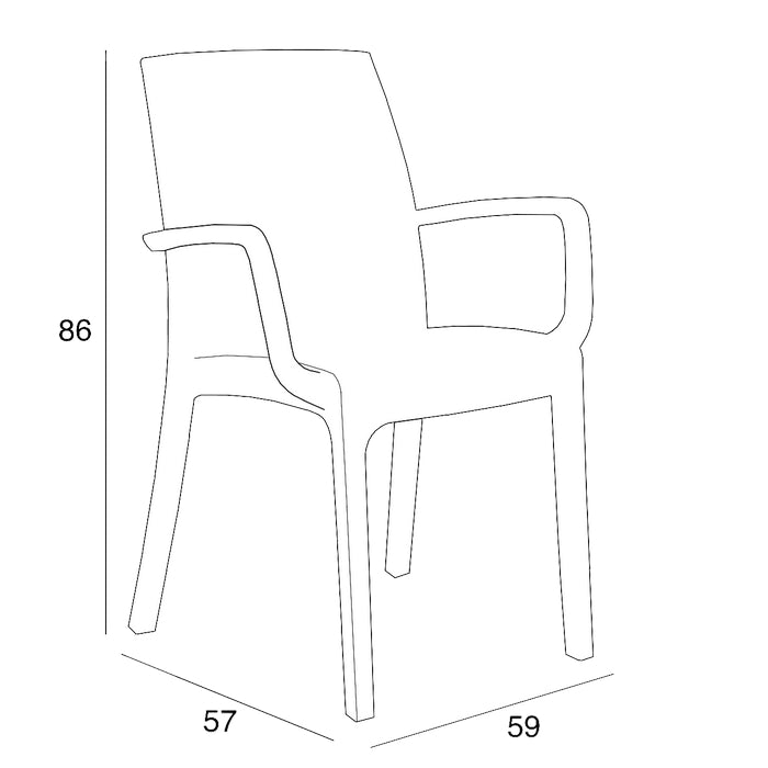 Poltrona da giardino in polipropilene effetto rattan - Indiana - BICA - 34321511809240