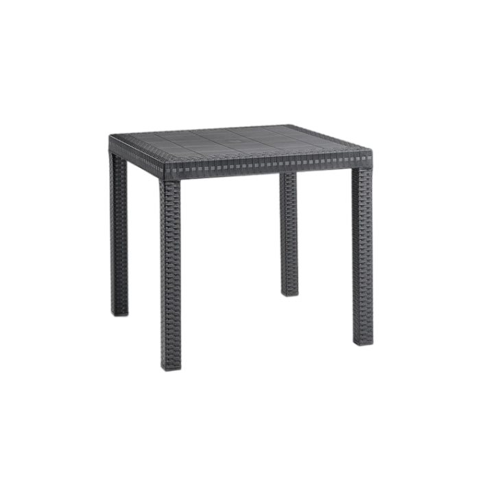 Tavolo quadrato da giardino in polipropilene effetto rattan 80x80 cm - Dallas - BICA - 34321518854360