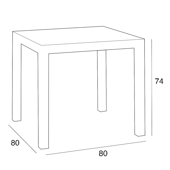 Tavolo quadrato da giardino in polipropilene effetto rattan 80x80 cm - Dallas - BICA - 34321518952664