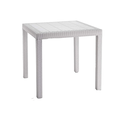 Tavolo quadrato da giardino in polipropilene effetto rattan 80x80 cm - Dallas