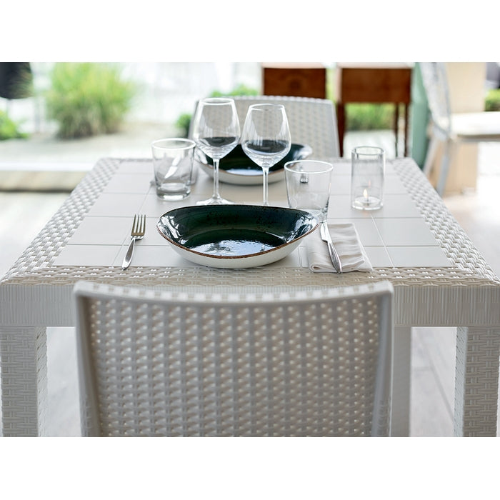 Tavolo quadrato da giardino in polipropilene effetto rattan 80x80 cm - Dallas - BICA - 34272533676248